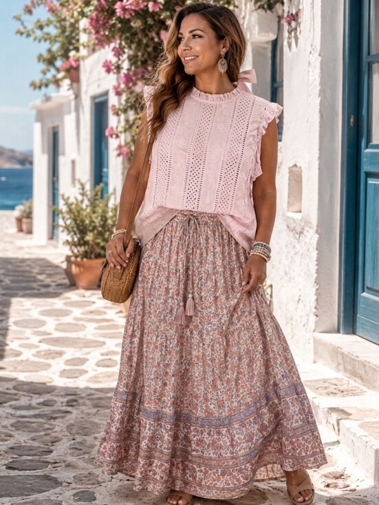 Topshop Tops - TOPSHOP pink Eyelet Blouse